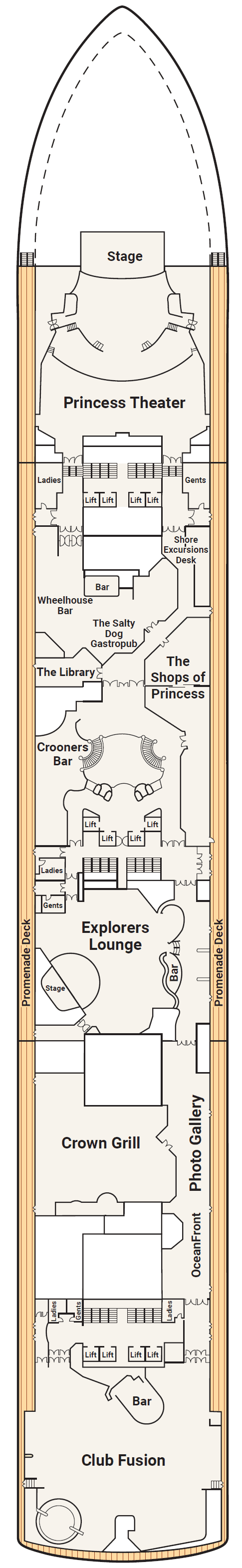 Deck 7 - Promenade deck plan