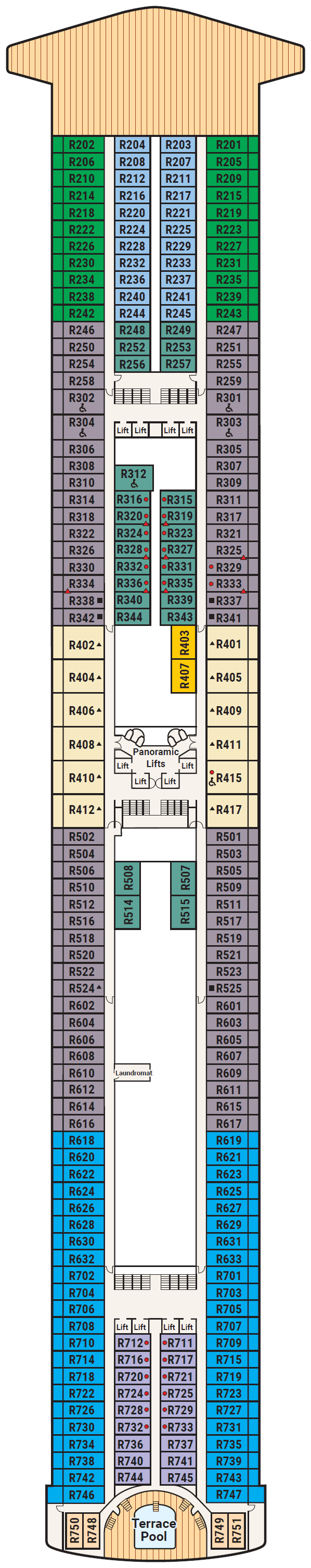 Deck 14 - Riviera deck plan